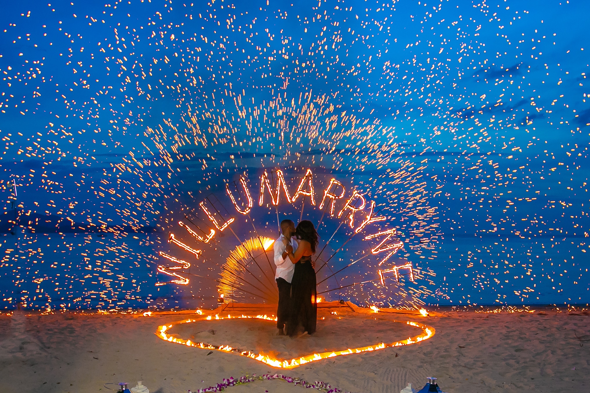 Marriage Proposal with Fire dance