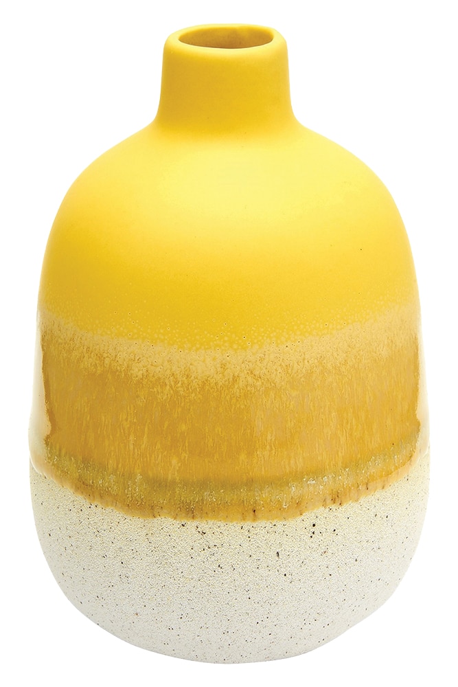 mint and may mini yellow glaze vase