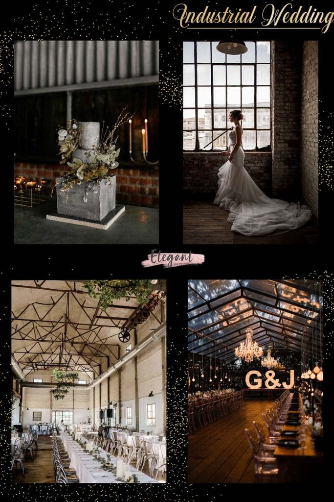 modern and romantic industial wedding theme ideas