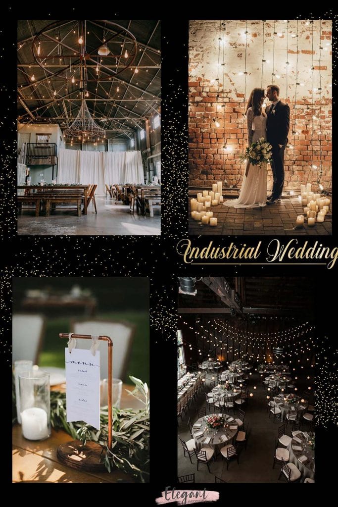 old and new are united perfectly in industrial winter wedding ideas