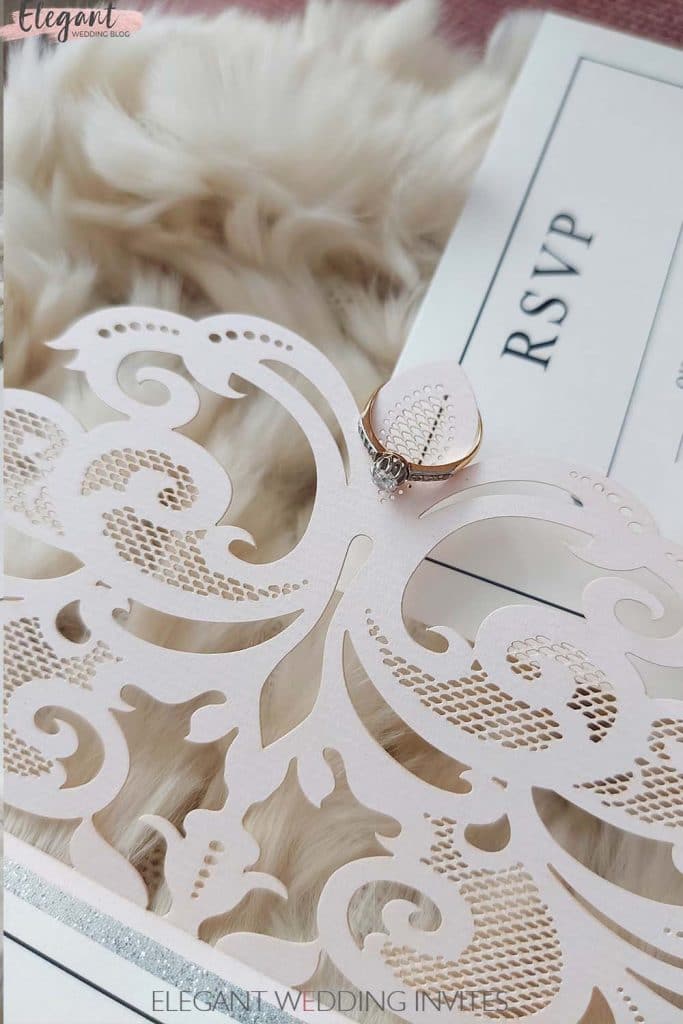sophisticated and complex laser cutting wedding invitations