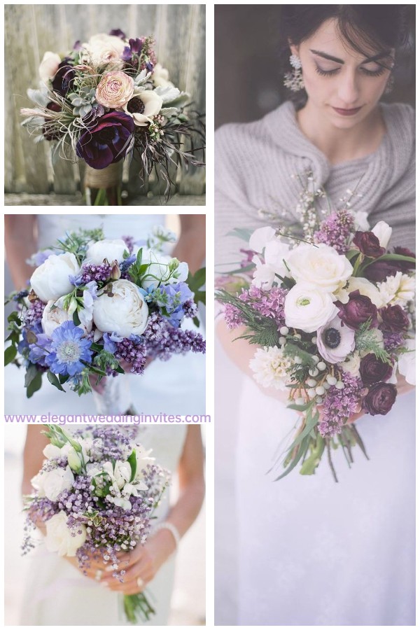 ultimate purple and lavender bouquet ideas for 2022 winter wedding