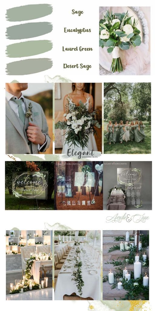 unique acrylic signs and sage green wedding color trend ideas