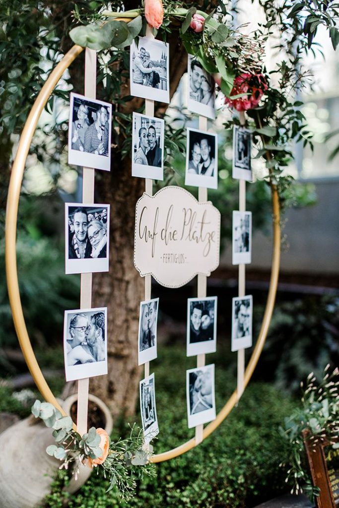 boho wedding guest book inspiration via polaroid photos