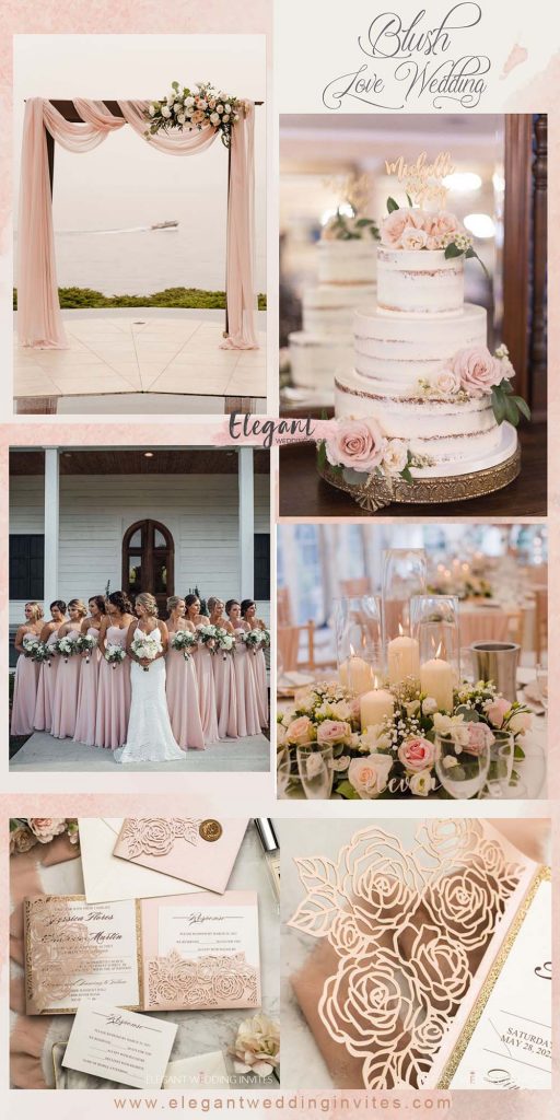 most used romantic blush wedding color trends ideas 1