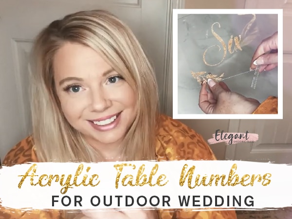 Photographer’s Review Glitter Acrylic Table Cards for Outdoor Wedding Decor Ideas
