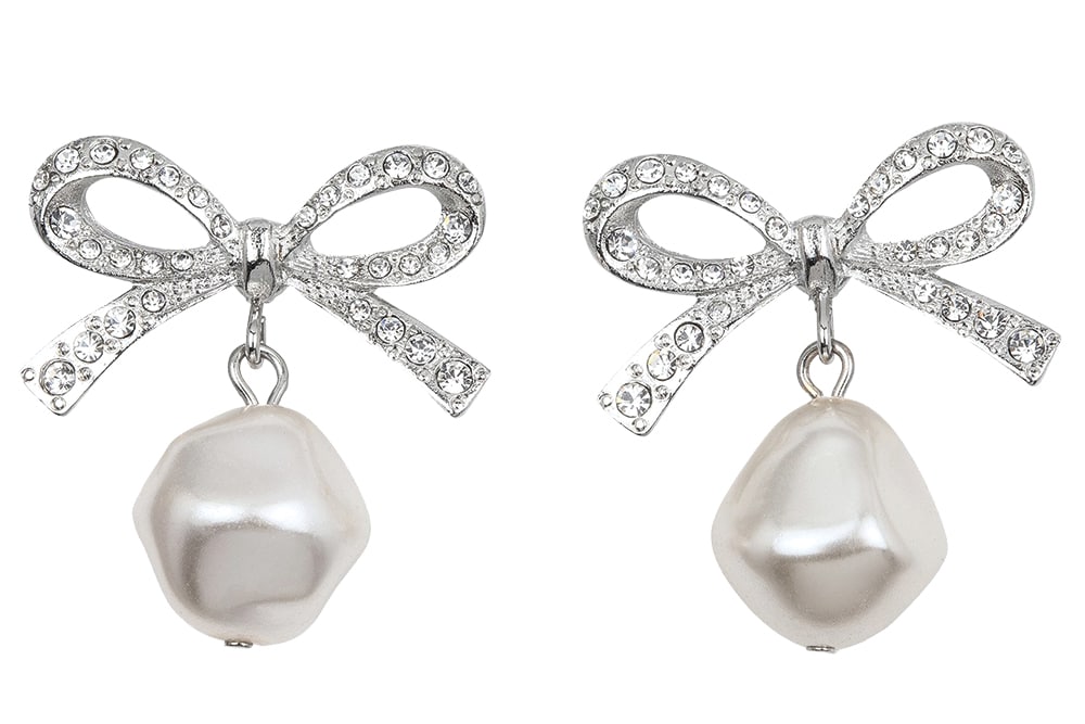 swarovski crystal bow and pearl earrings jennifer behr