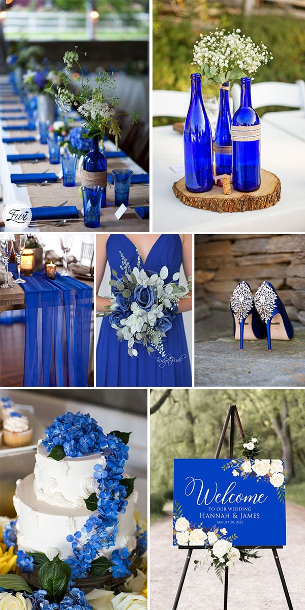 classic rustic royal blue wedding ideas 