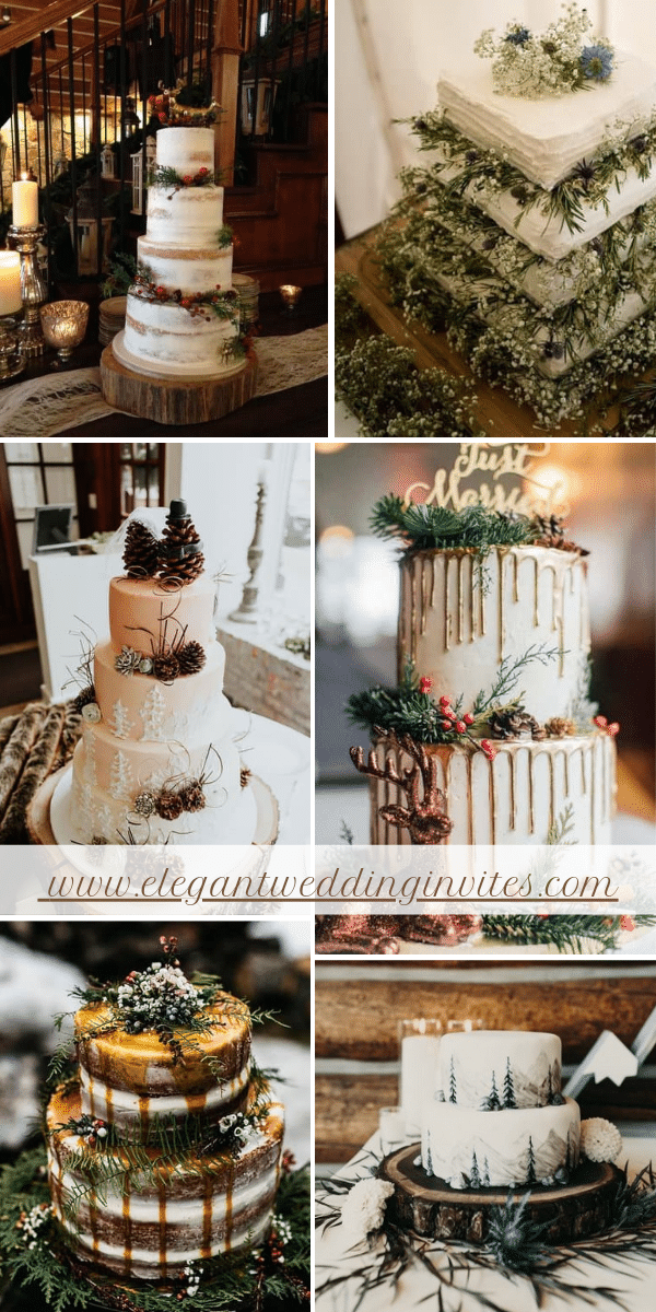 adorable wedding cake ideas for your christmas wedding theme