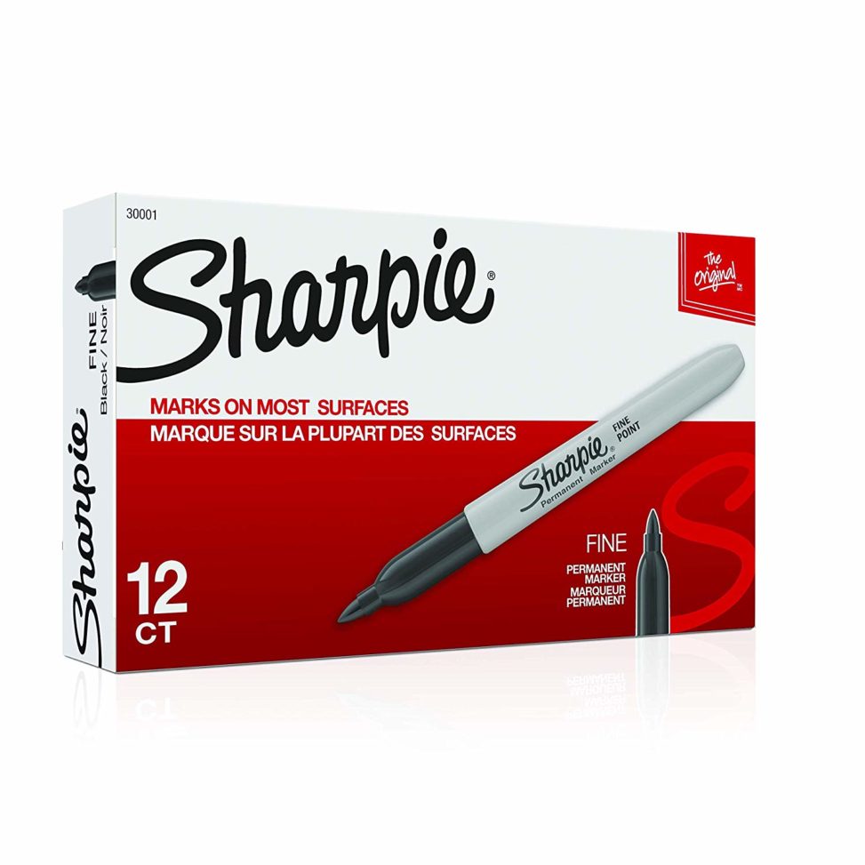 A 12 count box of sharpies