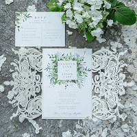 stylish greenery inspired laser cut wedding invitation set ewds001 81