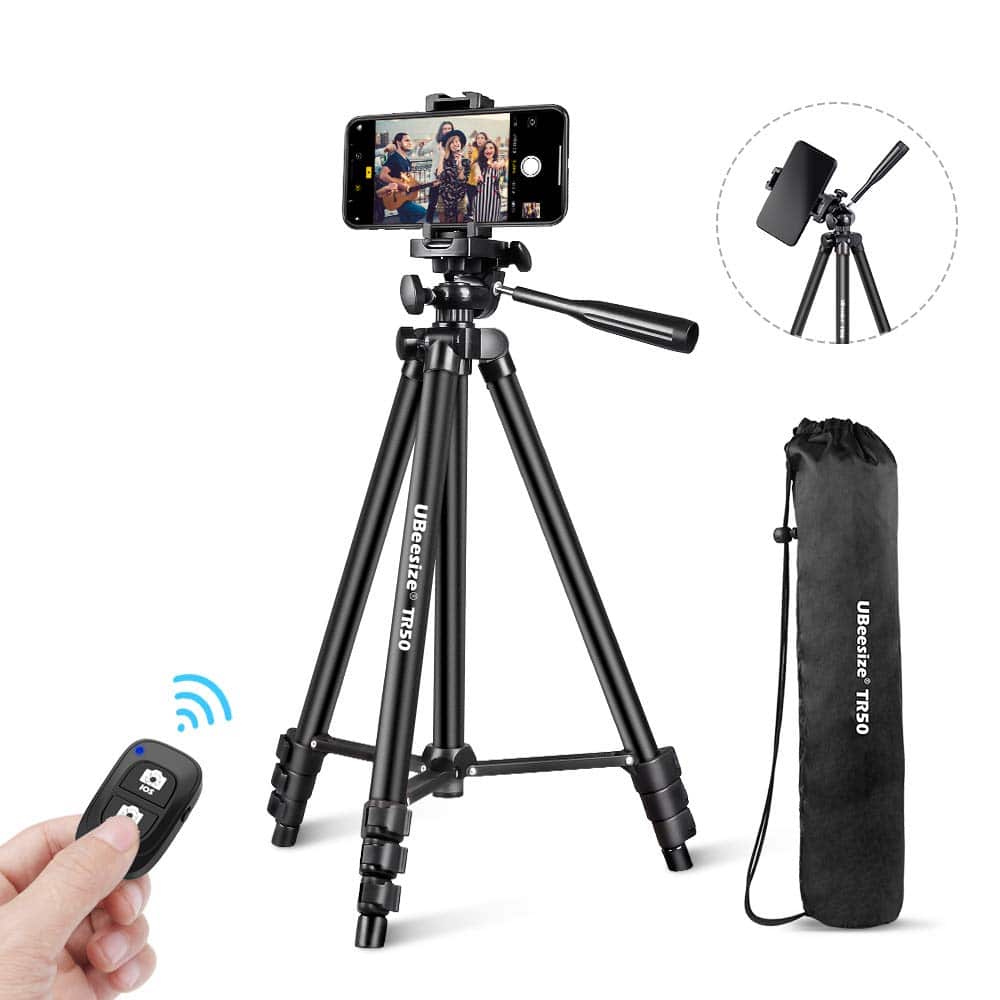 Tripod telefon bimbit dengan alat kawalan jauh