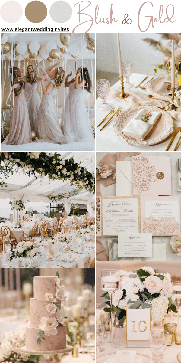 elegant blush and gold wedding color ideas 600 x 1200 px