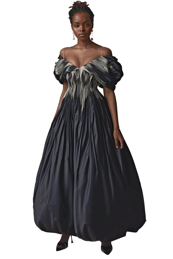 danielle frankel black wedding gown