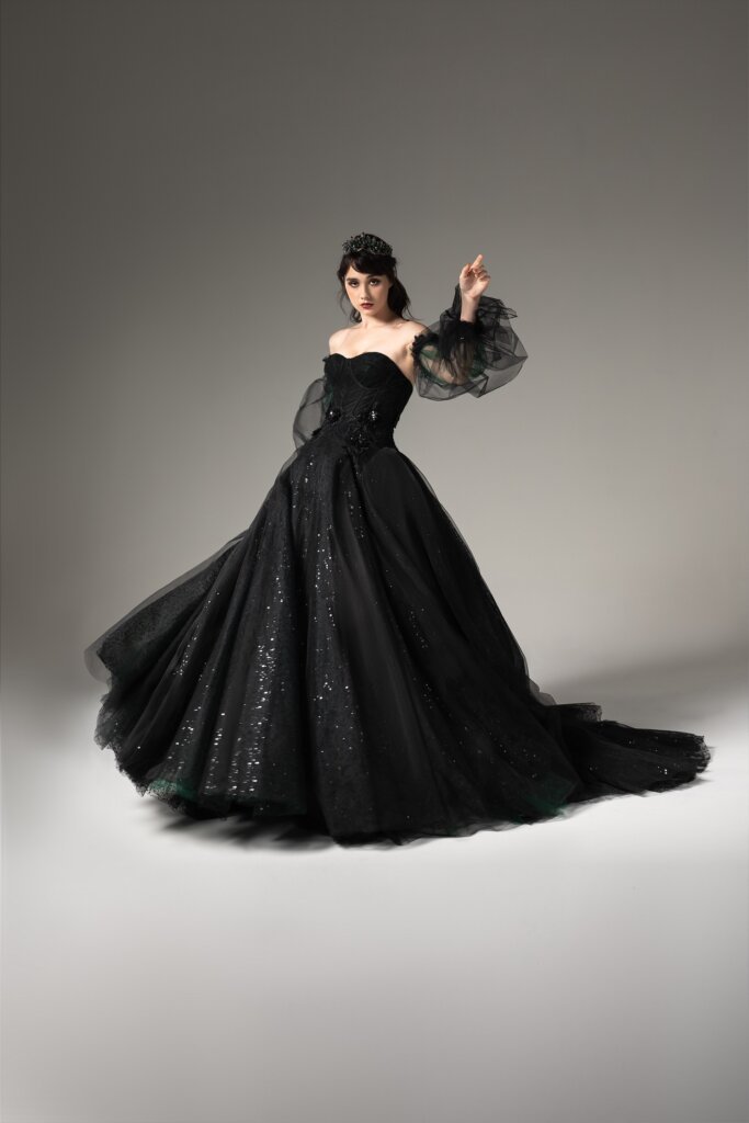 Black A-line Wedding Dress CW2506