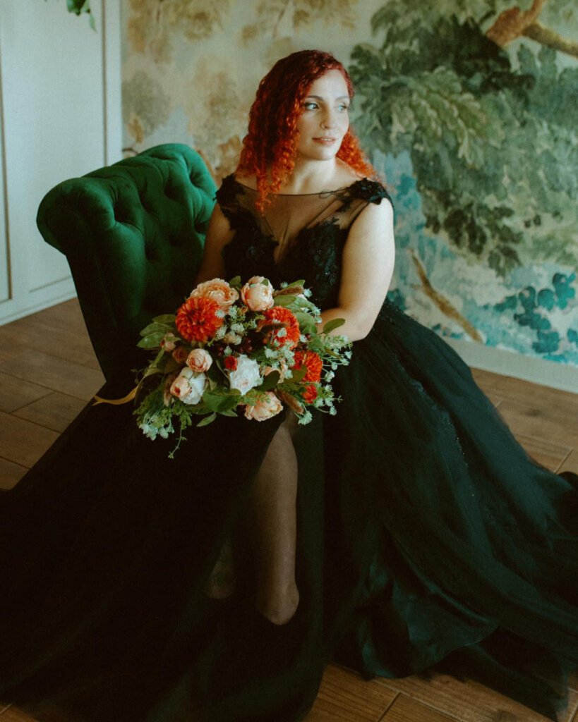 black wedding dress, affordable wedding dress, price-friendly wedding dress, bridal gown, gothic wedding dress