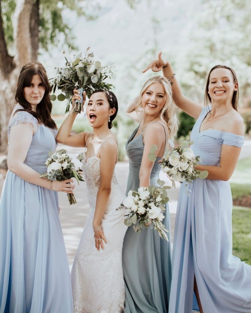 dusty blue bridesmaid dresses, mismatched bridesmaid dresses, bridesmaid dresses on sale