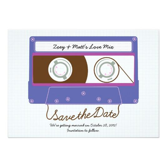 cassette mix tape save the date