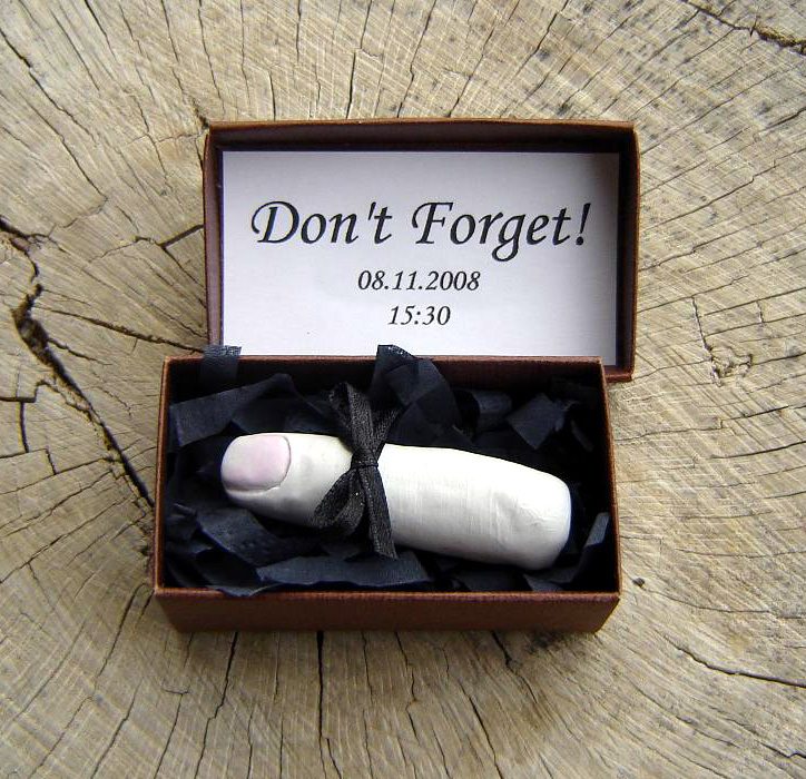 save the date ransom style finger in a box