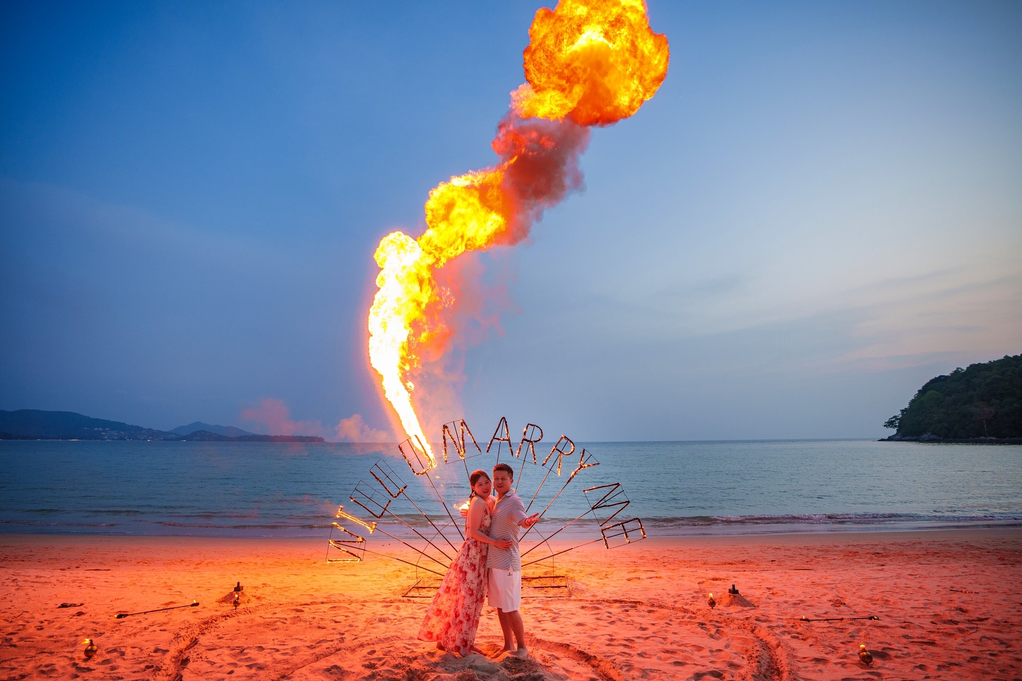 Best Surprise  Proposal with Fire dance