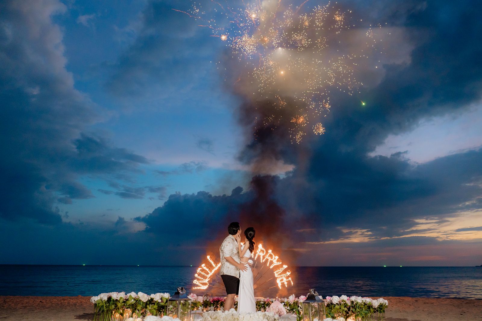 Stunning Dream Marriage Proposal with Fireworks in Phuket, Thailand by Bespoke Experience Thailand